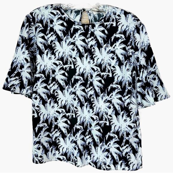 Diane Von Furstenberg Arlene Top - BLACK & WHITE - Picture 1 of 9